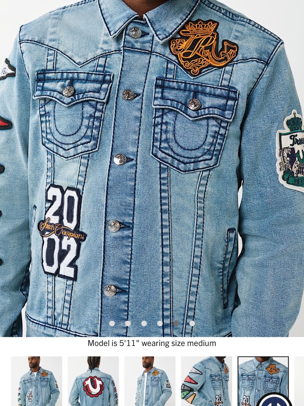 Jimmy Varsity Patch Big T Denim Jacket - Picture 5 of 10